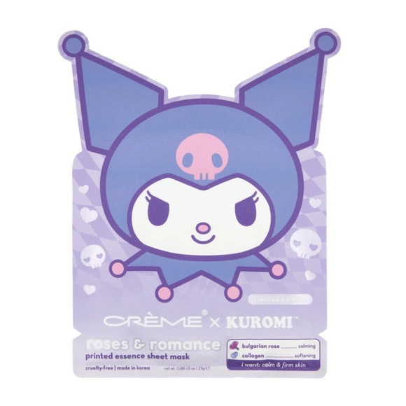 The Creme Shop x Kawaii Kuromi Roses & Romance Skincare Collagen Face Mask - Picture 1 of 1